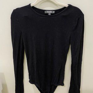 Missguided Black Long Sleeve Bodysuit